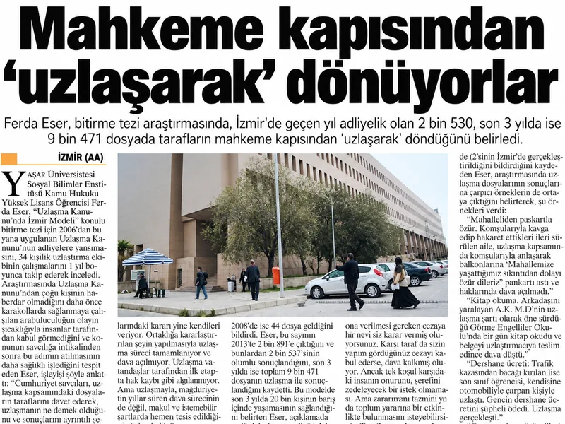 Ferda Eser'in tezi hakkında basında çıkan haber